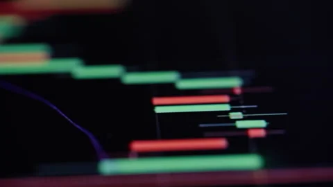 Candles graph crypto currency online closeup. Stock exchange market chart on tab Stock Footage 332419683
