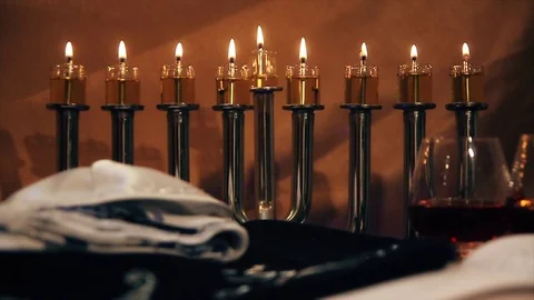 The Candles Of Hanukka Stock Footage 70820891