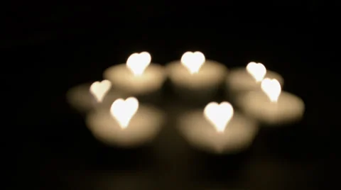 Candles with heart lights 스톡 동영상 34203292