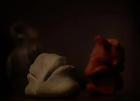Candles from human faces figures Stock Photos