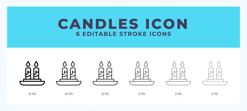 Candles icon with different stroke. Vector illustration. Illustrazione stock
