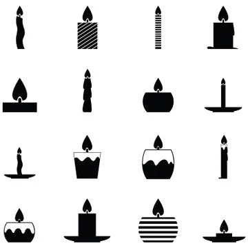 Candles icon set Stock Illustration