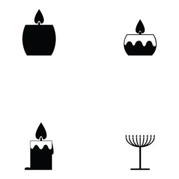 Candles icon set Stock Illustration