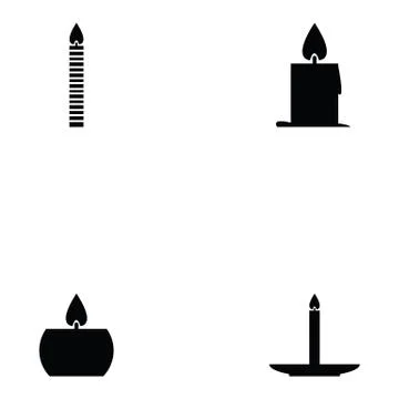 Candles icon set Stock Illustration