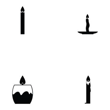 Candles icon set Illustrazione stock