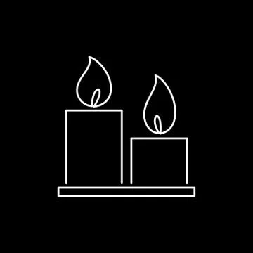 Candles icon simple flat style vector illustration Stock Illustration