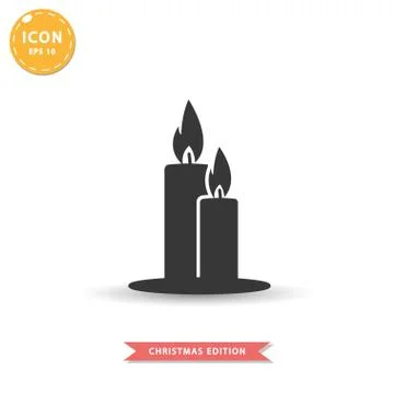 Candles icon simple flat style vector illustration. Stock Illustration
