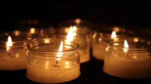 Candles in jars Stock Footage 46401183