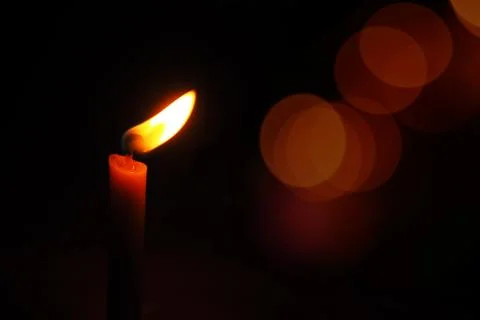 Candles light abstract background in night Stock Photos