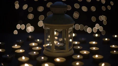 Candles light with bokeh Stock Footage 82683462