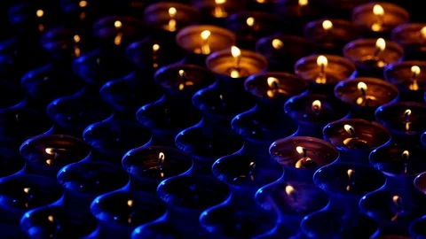 Candles up light. Stock Footage 114618892