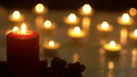 Candles light romance with rose Video stock 79801638