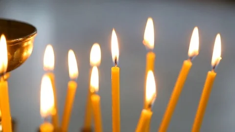 Candles lighting close up Stock Footage 76740462