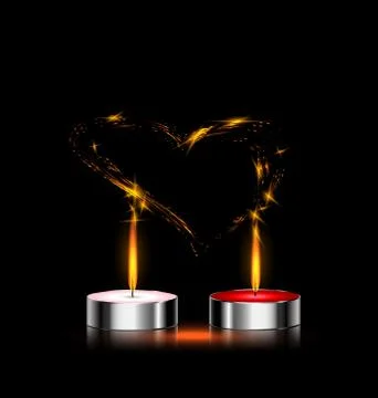 Candles in love Stock Illustration