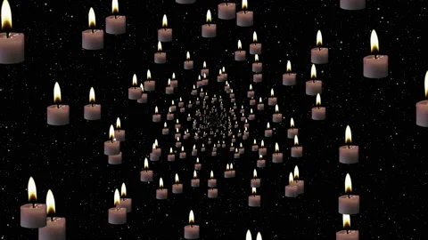 Candles. Many candles floating in space. Stock-Footage 170108754