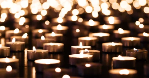 Candles in Memory of the Event 4K Stock Footage 104876287