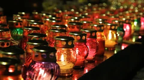 Candles of memory Stock Footage 10737056