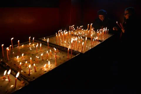 Candles in memory Stock Photos