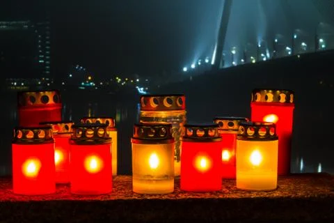 Candles of memory Stock Photos