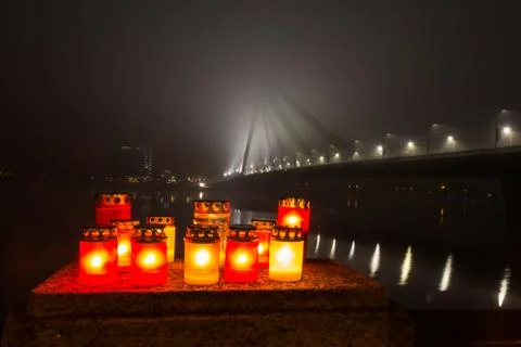 Candles of memory Foto stock