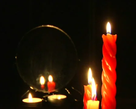Candles  in a mirror Stock Footage 492859