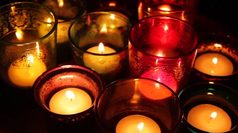 Candles at Night Stock Footage 67669570