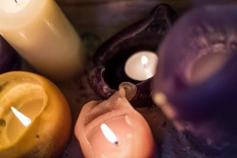 Candles at night Stock Photos