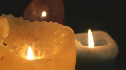 Candles At Night Series Stock Footage 374870