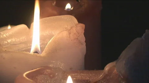 Candles At Night Series Stock Footage 374894