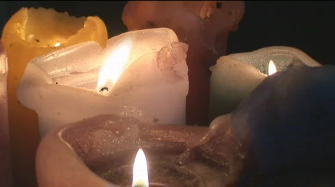 Candles At Night Series Stock Footage 374947