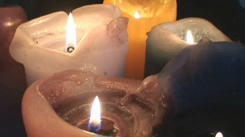 Candles At Night Series Stock Footage 374955