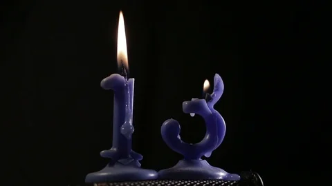 Candles number thirteen Stock Footage 86085688