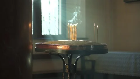 Candles In The Orthodox Church Stock Footage