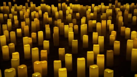 Candles Pan Right - Handheld HD Stock Footage 265511903