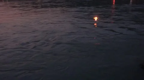 Candles in River Ganga Stock-Footage 50158846