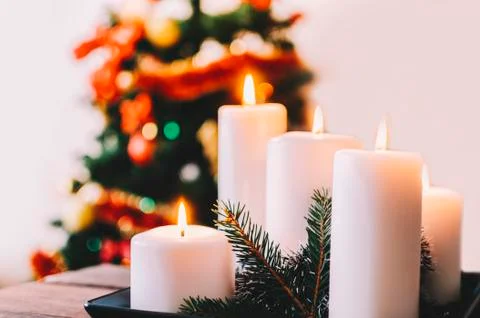 Candles In Room Stock Photos