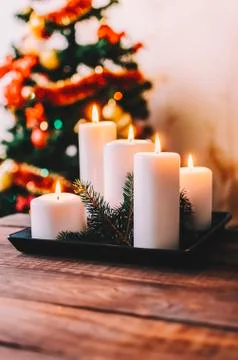 Candles In Room Stock Photos