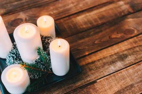 Candles In Room Stock Photos