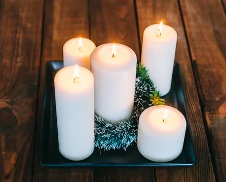 Candles In Room Stock Photos