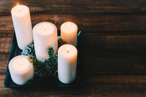 Candles In Room Stock Photos