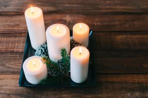 Candles In Room Stock Photos