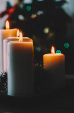 Candles In Room Foto stock