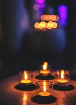 Candles in a row in Spa Zone Photos