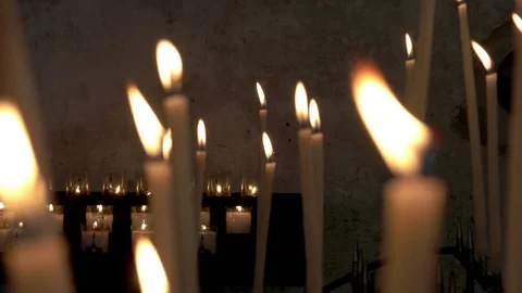 Candles in rustic church Stock Footage 83811662