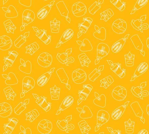 Candles seamless vector pattern Stock Illustration