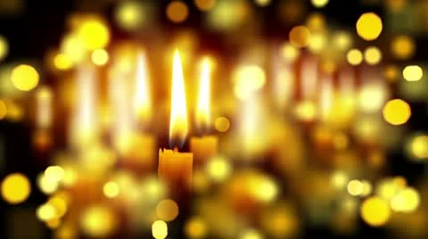Candles shallow depth with bokeh Stock Footage 8966535