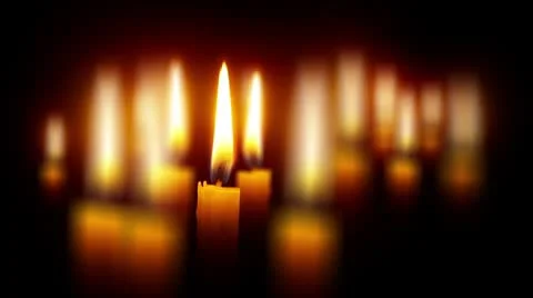 Candles with shallow depth wide Stock Footage