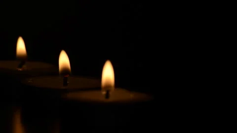 Candles shining in the dark with customizable space for... Stock Footage 295291785