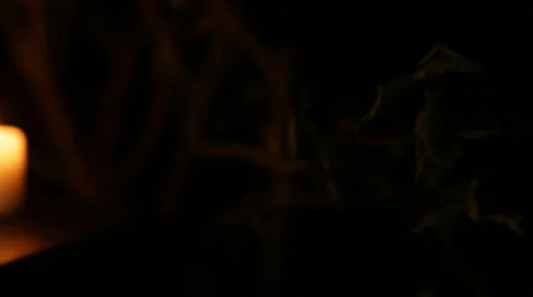 Candles, Skull, Darkness Stock Footage 68052456