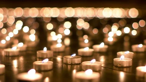 Candles Slowly Burning Up Stock Footage 64143819